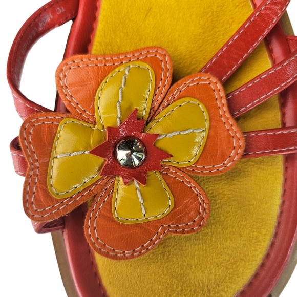 Liz Claiborne Flex Bright & Sunny Strappy Flower Sandals Size 8M - Picture 3 of 12